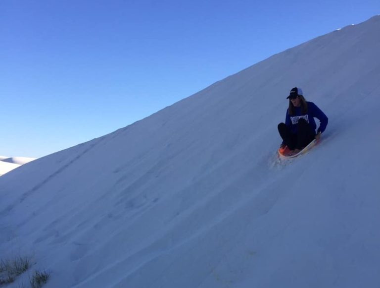 Sand sledding!