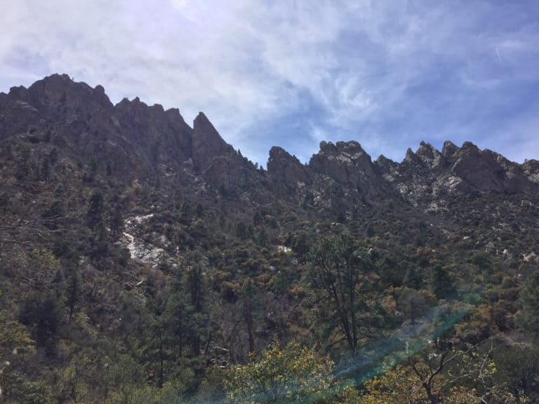 Aguirre Springs – Can you see the shiny water on the mountain?