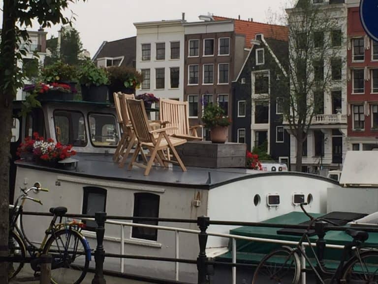 Amsterdam, Holland 14 - Another cool houseboat with a deck on top!