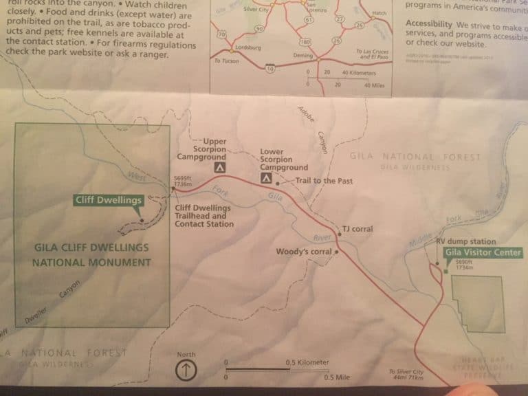 Map of the Gila Cliff Dwellings National Monument