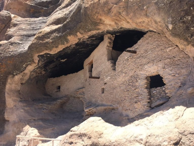 Remnants of the cliff dwellings from the ancestral Pueblo people.