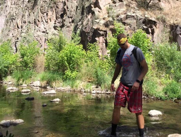 One of the many river crossings on the Jordan Springs Trail.