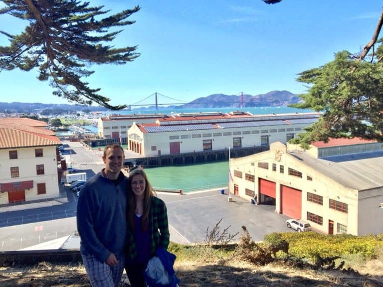 A quick stop at a park overlooking the Golden Gate Bridge.