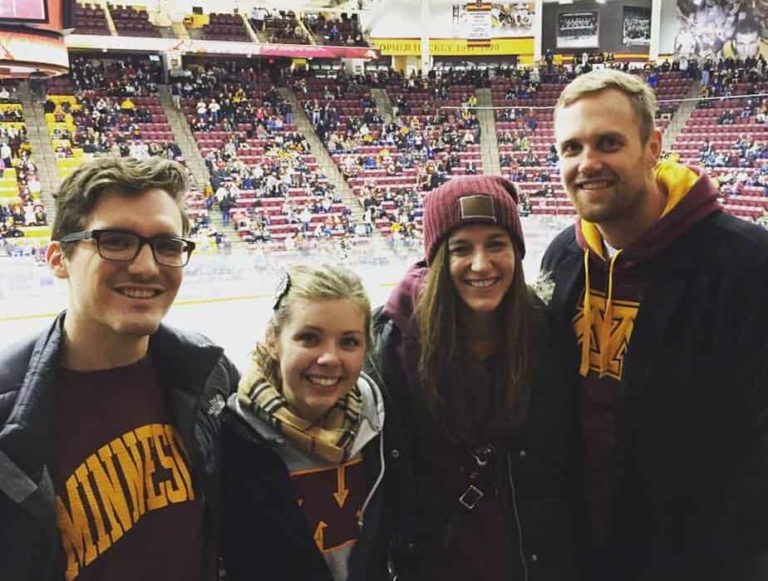 MN Gopher hockey game at Mariucci Arena.