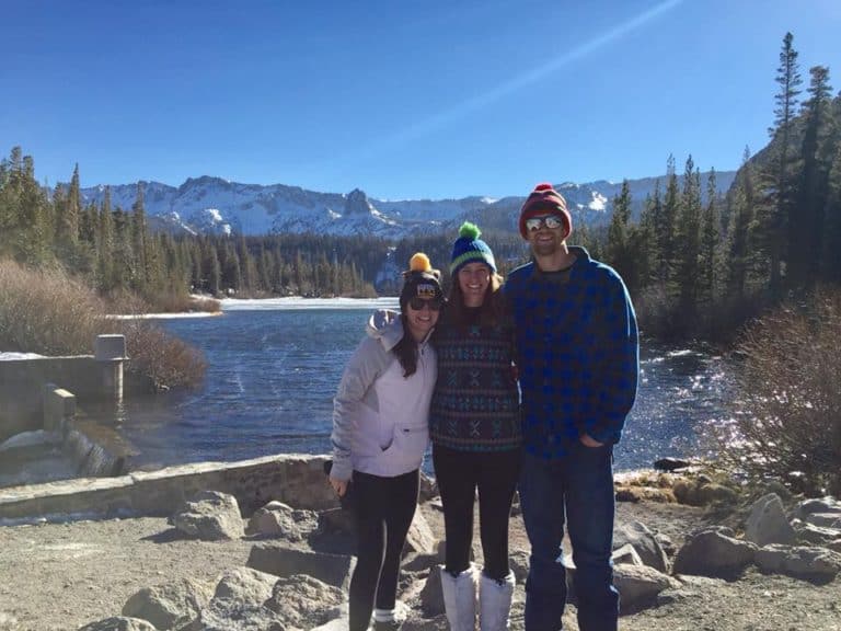 A quick stop for a picture on one of the paved trails that  runs through the town of Mammoth Lakes.