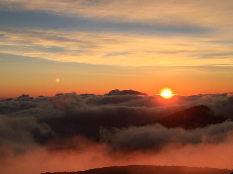 The most spectacular sunrise I’ve ever seen on the top of the volcano, Haleakala!