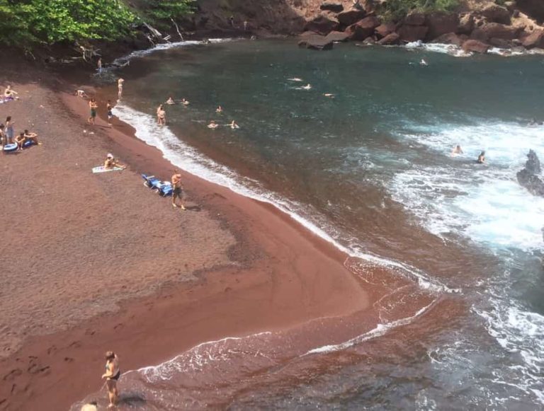 Red sand beach