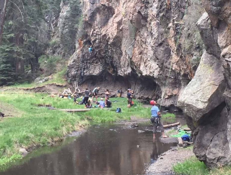 Rock climbers in the Jemez Mountain Range