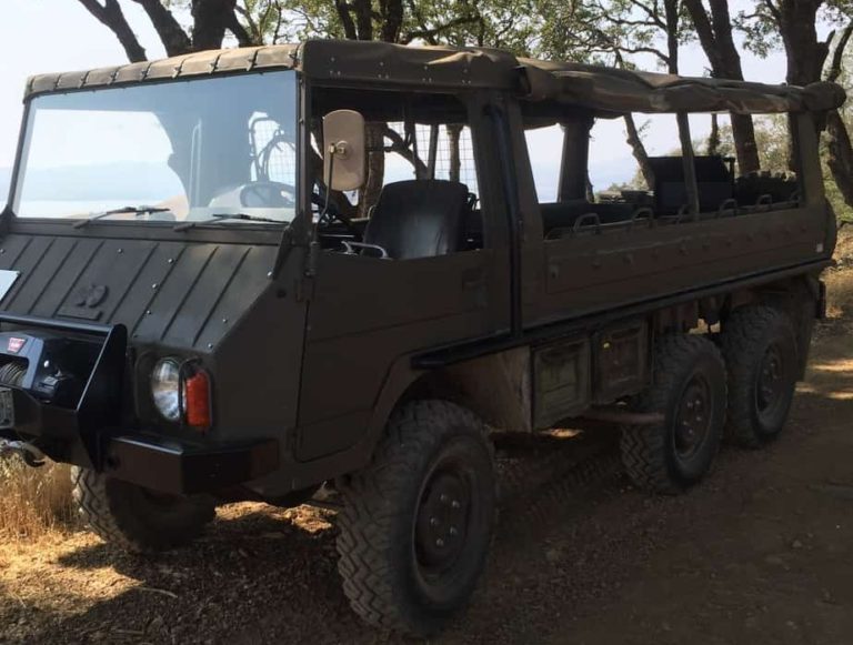 An old military truck that transported us around the Brassfield property.