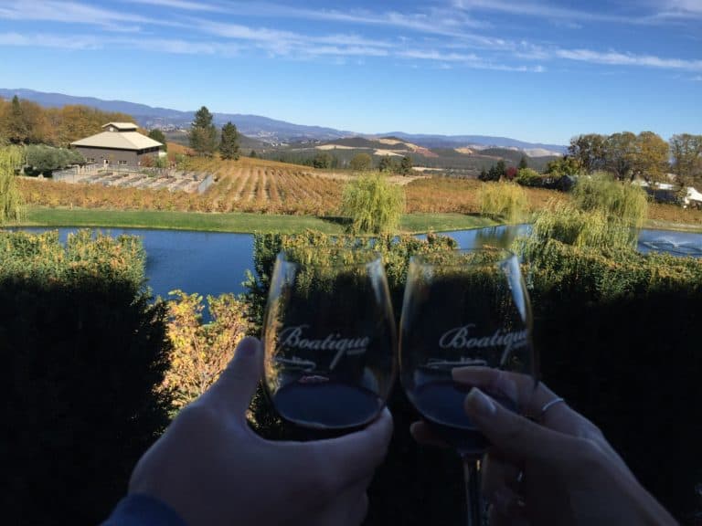 View off the back porch of Boatique Winery