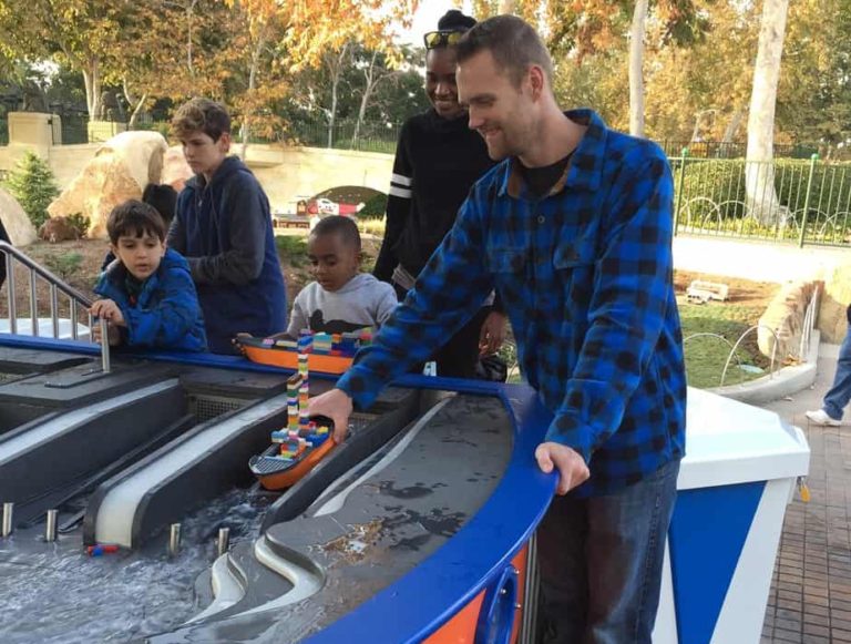 Racing a Lego boat with children - haha