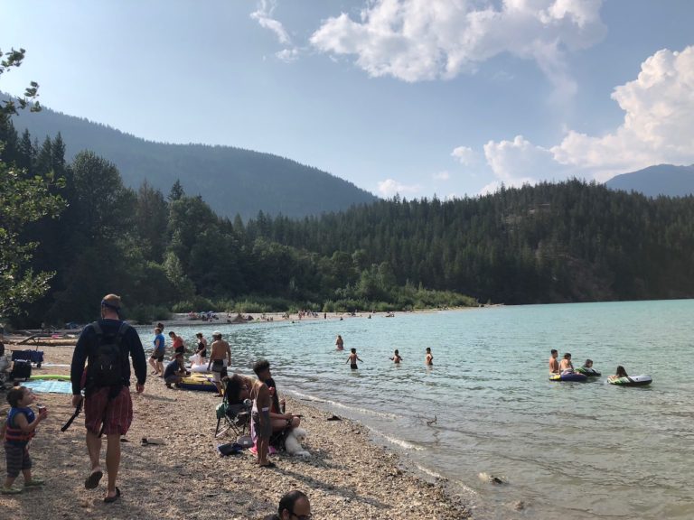 We found a beach on Diablo Lake and jumped into very cold water!