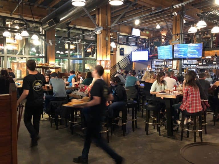 The interior of the bustling Pyramid Alehouse (you're going to want to get here early).