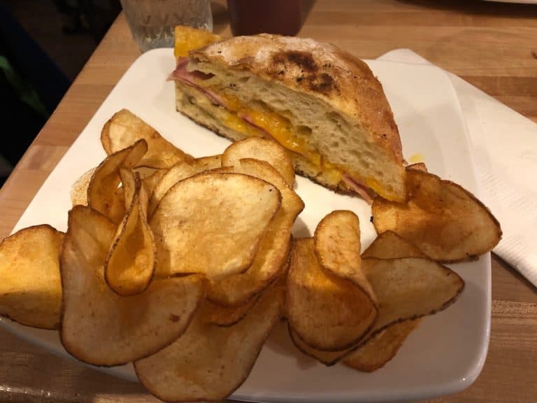 Build your own grilled cheese and fresh cut potato chips!