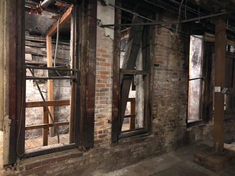 The old first floor of an original Seattle building that is now underground.