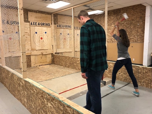 Axe throwing is harder than it looks!