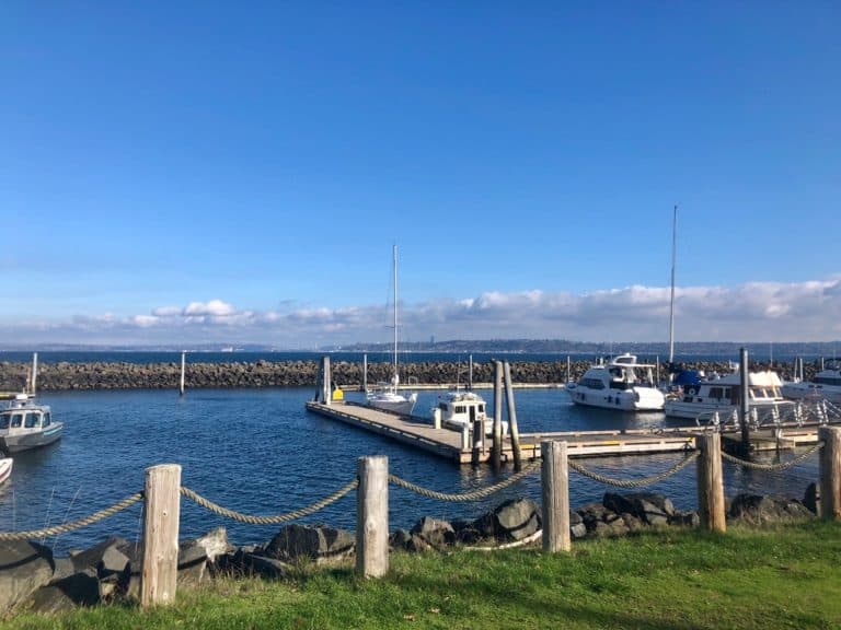 The main port of Blake Island on the NE tip.