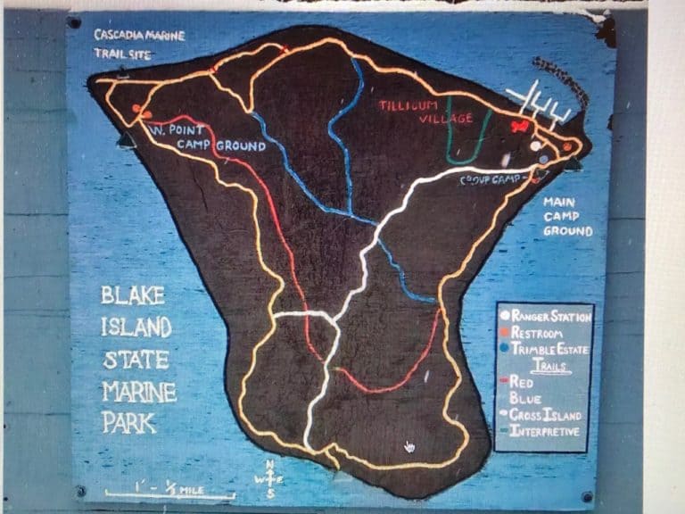 These are the Blake Island trail options.