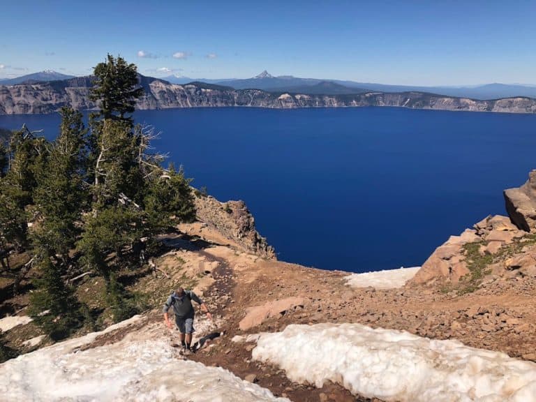 Finding snow on Garfield Peak Trail