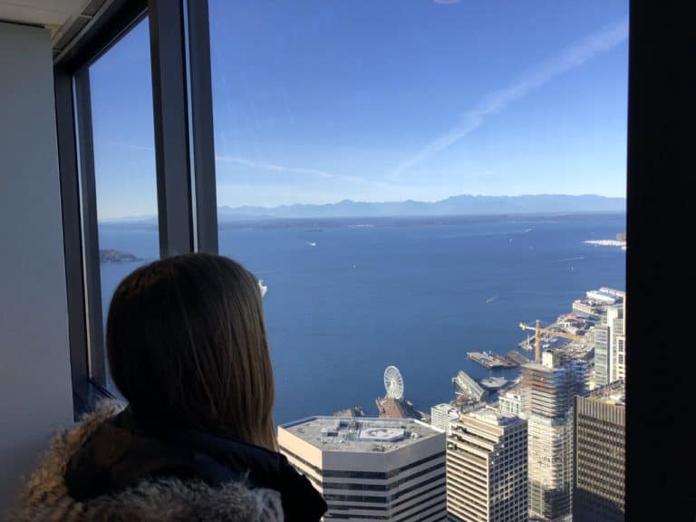 Megan checking out the Olympic Mountain Range!