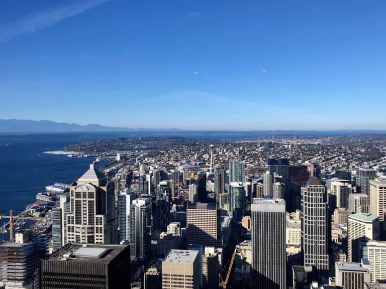 Great view of downtown Seattle, including the space needle!