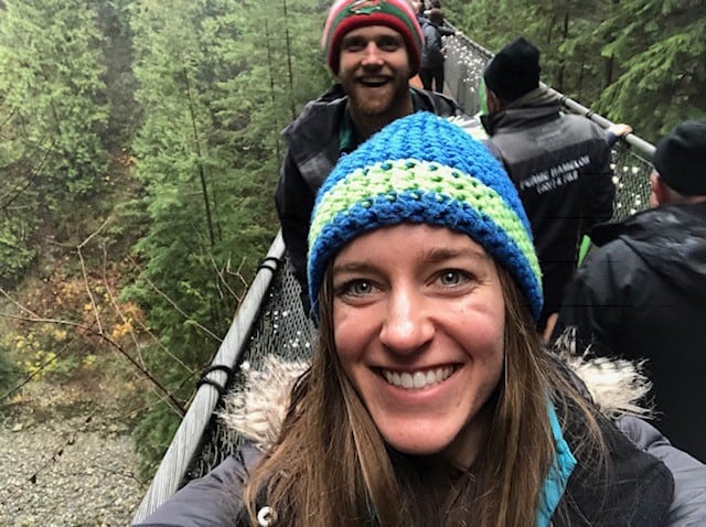 Hanging out on this 459 ft suspension bridge over the Capilano River!