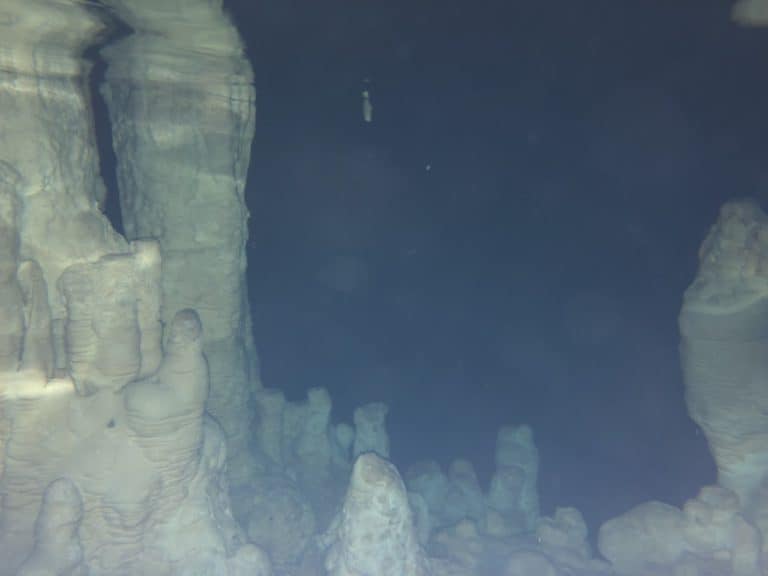 Stalagmites under water!