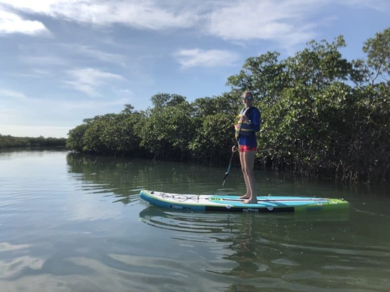 We hopped on our paddle boards at the south end of Adams Key!