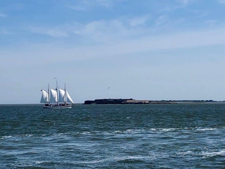 On the ferry over to Fort Sumter!