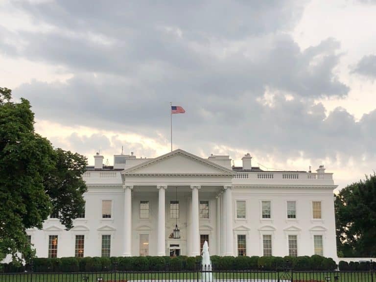 The front yard of the White House.