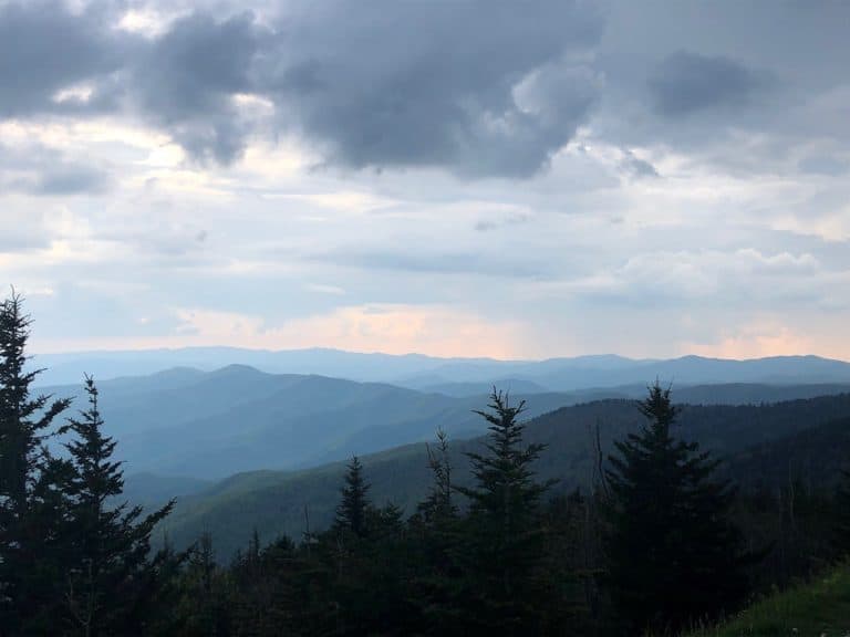 View of the storm rolling in from Clingman's Dome.