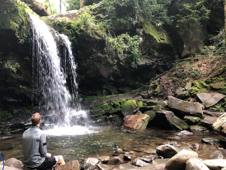 A cold water dip for the feet after over 20 miles of hiking!