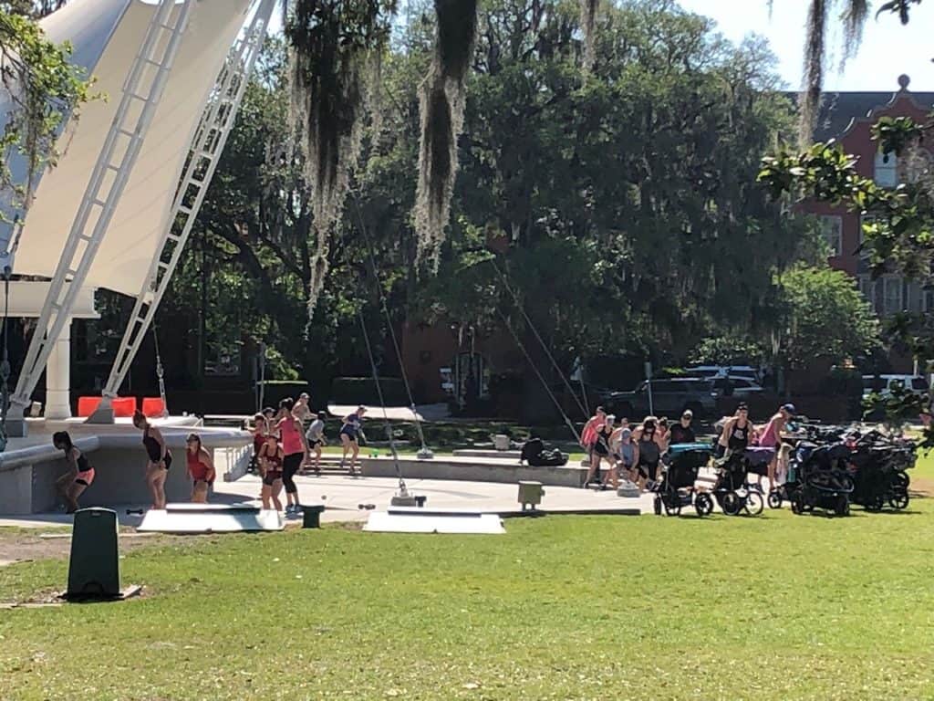 Community workouts at Forsyth Park!