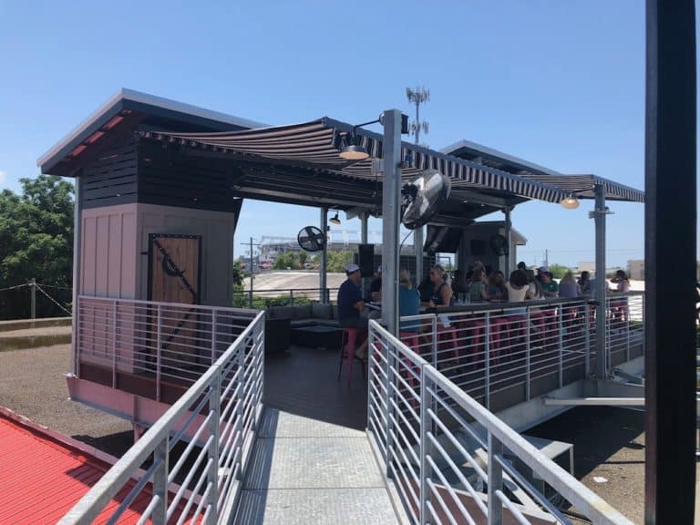 Take a silo staircase up to this cool rooftop!