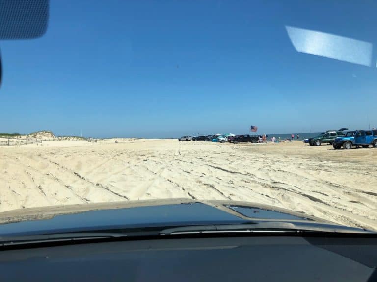 Driving on one of the beaches here before we got caught (make sure you have a permit!)