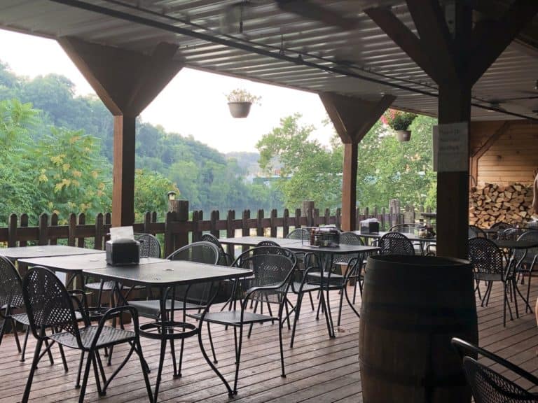 Patio with a river view!