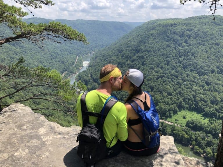 A quick smooch overlooking this cool gorge!