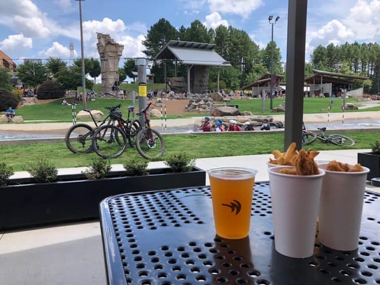 Pumphouse Biergarten with a view of the rafters!