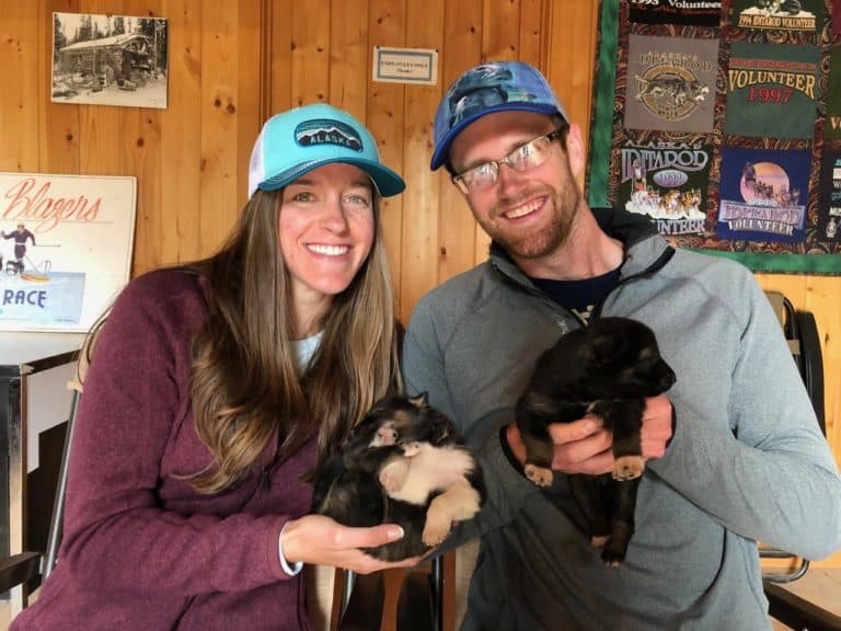 They let us hold some 2.5 week old sled dog pups!