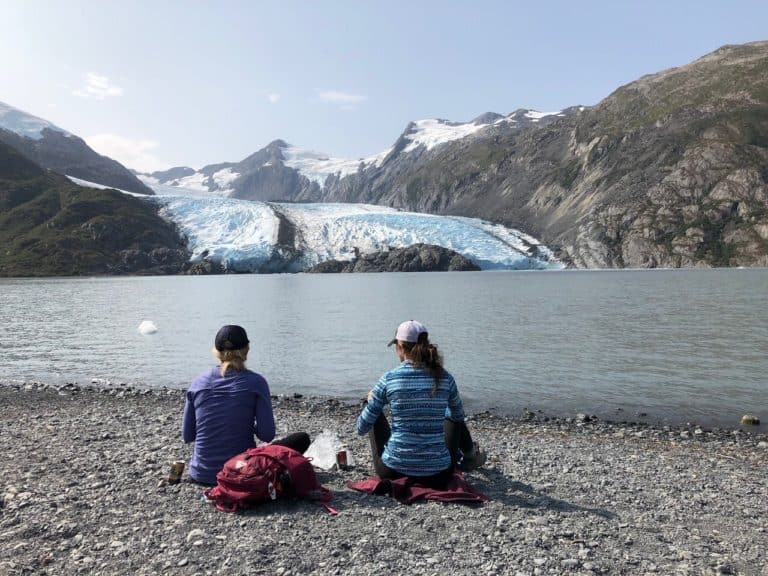 The glacier lake at the end of Portage Pass Trail!