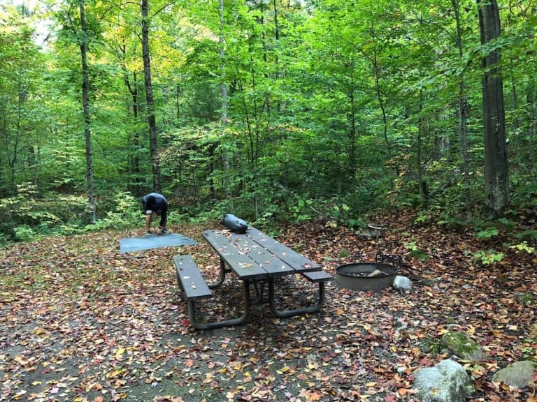 Great fall campsite at Chittenden Brook Campground.