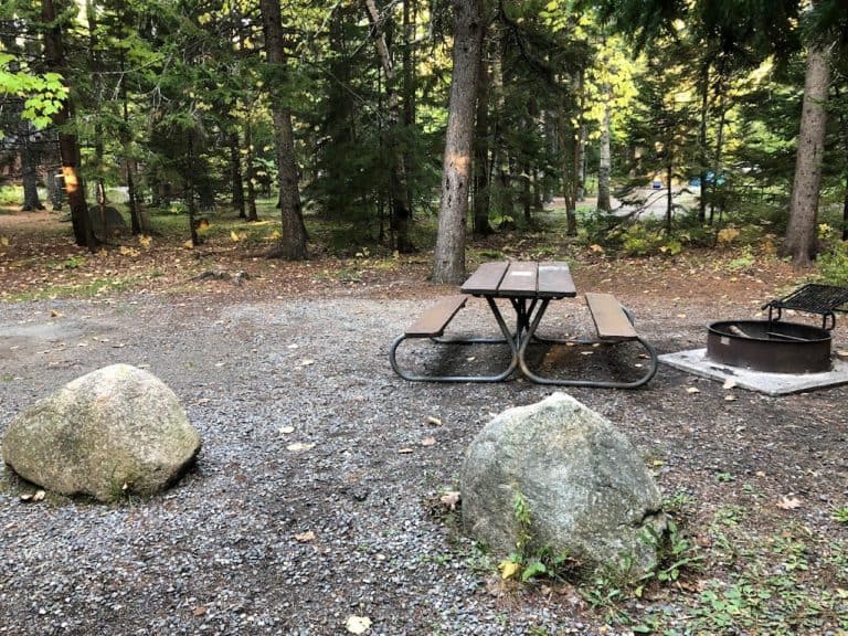 A campsite at Blackwoods Campground.