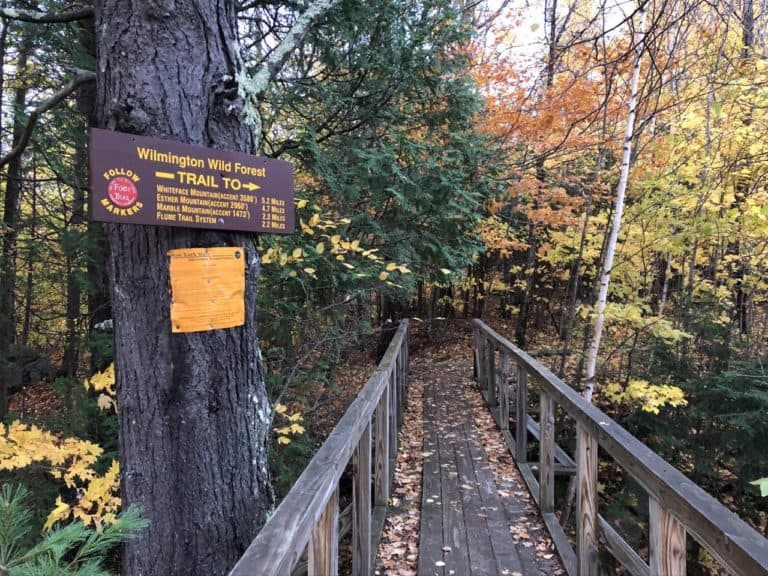 The trails are all well marked in the Adirondacks.