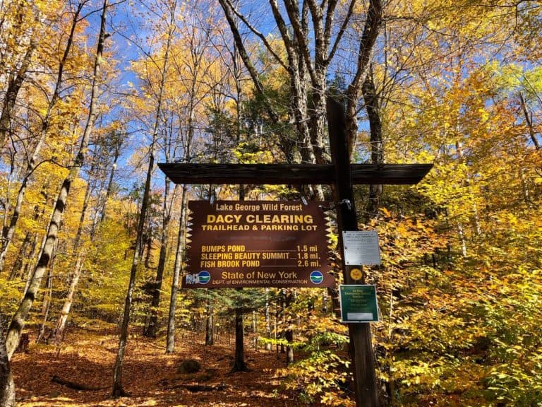 Don't park for the Sleeping Beauty hike until you see this sign.