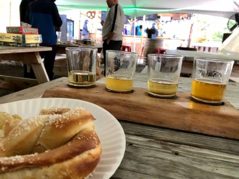 We didn't love the beer, but the IPA soft pretzel was great!