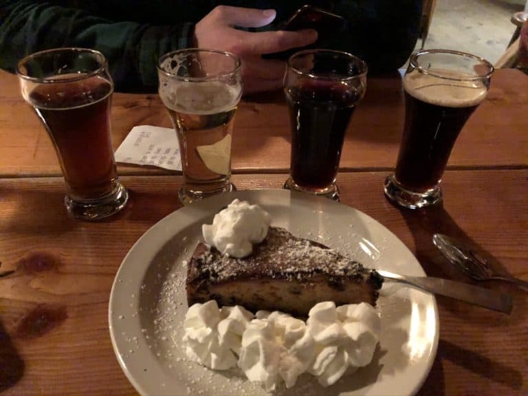 Solid beer and a cookie pie dessert!