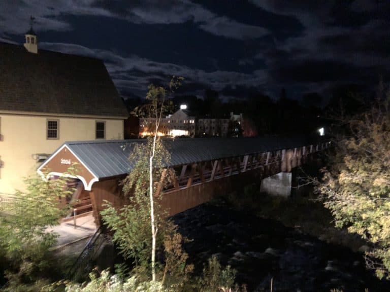 With a classic covered bridge right next door!