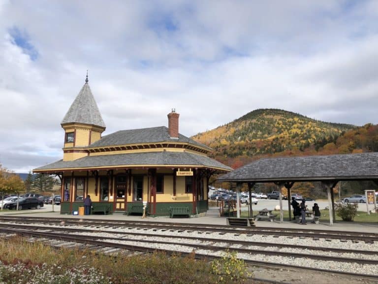 You will find Mount Willard Trailhead behind this train depot.