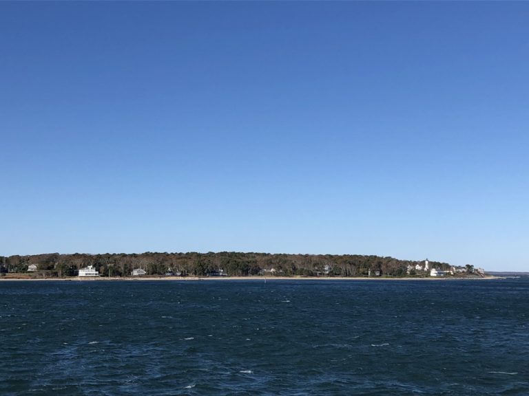 Arriving at the Vineyard Haven ferry terminal.