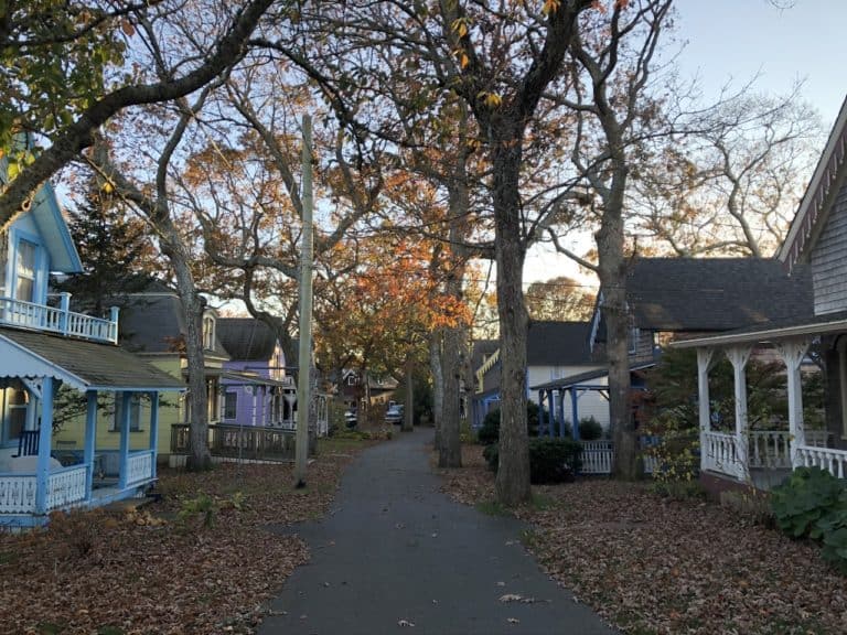 There's a nice path through this large neighborhood of charming homes!